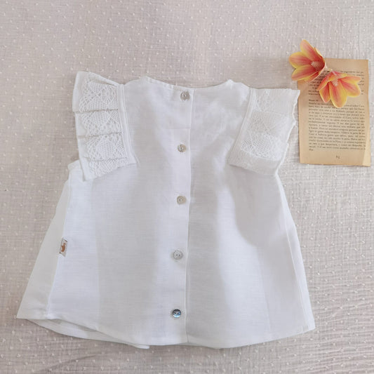 Blusa Blanca Cloquet Bebe